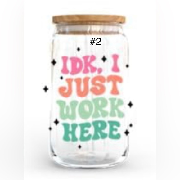 Buy now *16 ounce glass with bamboo lid and straw handcrafted - Picture 2 of 12